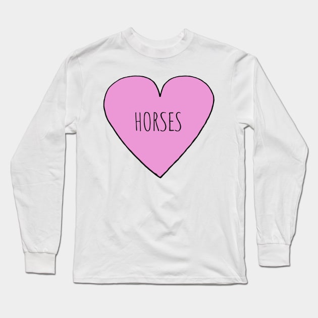 Love Horses Long Sleeve T-Shirt by wanungara